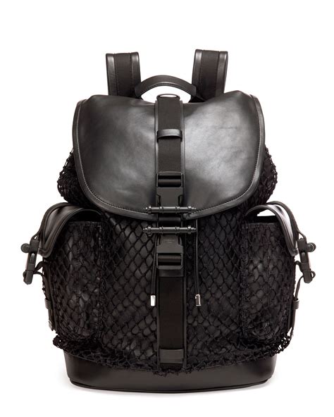 Givenchy Obsedia Netted Leather Backpack, Black